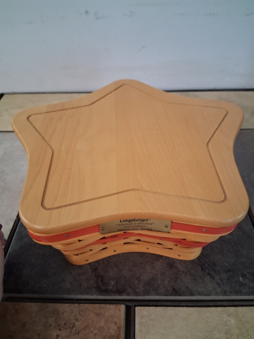 Longaberger Red and Natural Shining Star Basket - Picture 2 of 9